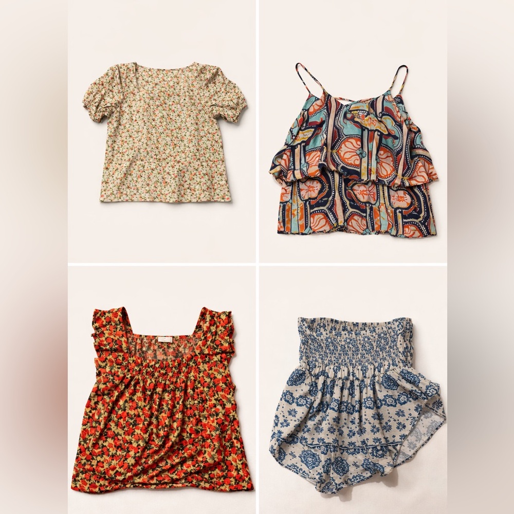 Women’s Floral and Patterned Tops Bundle M